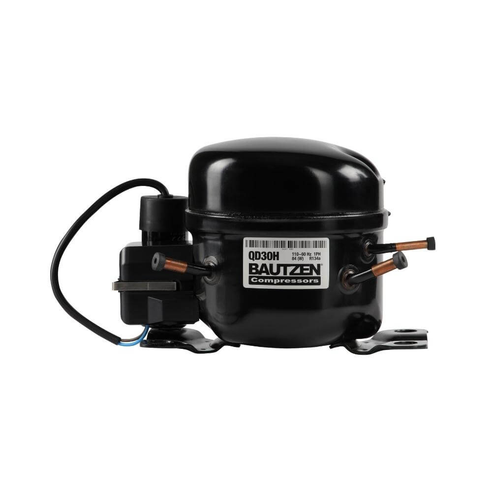 Bautzen 1/8 HP Refrigeration Compressor – 93W, 110V/1Ph/60Hz, Hermetic, 3 Tubes (Model QD35H)